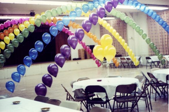 balloon arch rainbow tunnel